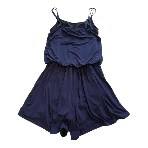 Maxine Of Hollywood Navy Blue Swimsuit Romper - Size 14 - Picture 4 of 14